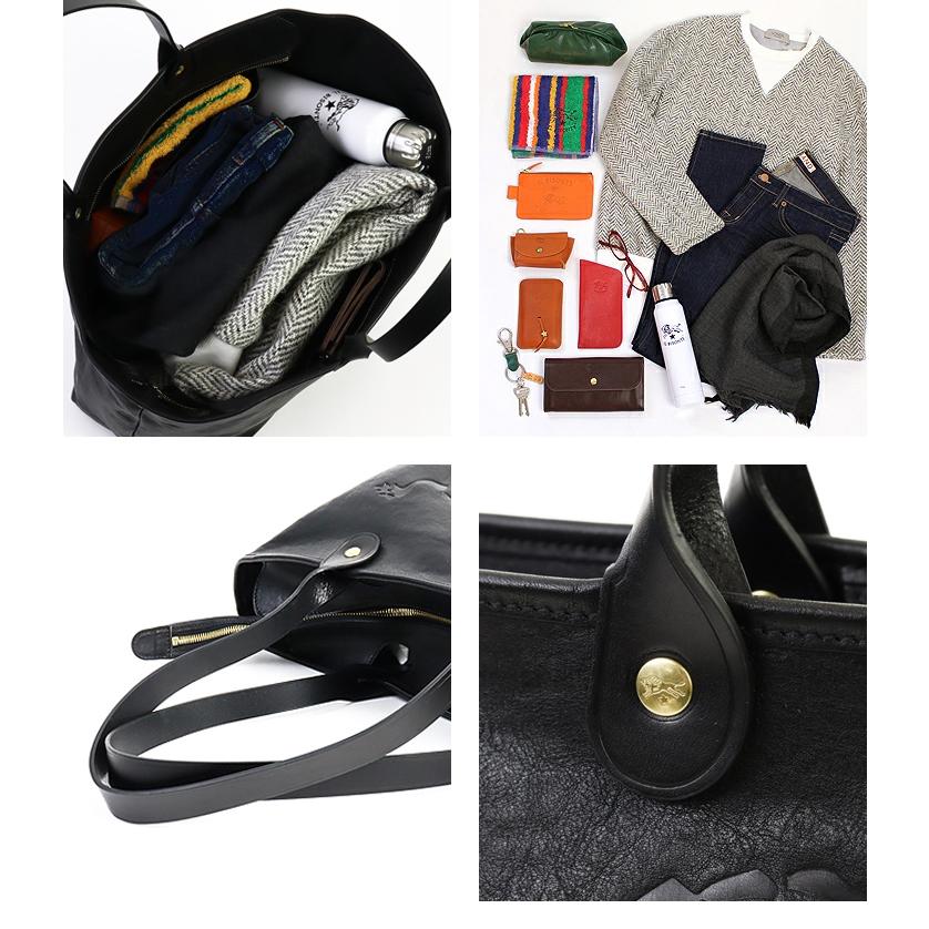 IL BISONTE　トートバッグ　レザー　ブラック　ビッグロゴ　A4可　肩掛け IL BISONTE イルビゾンテ IL BISONTE バッグ ビッグロゴバケッタ