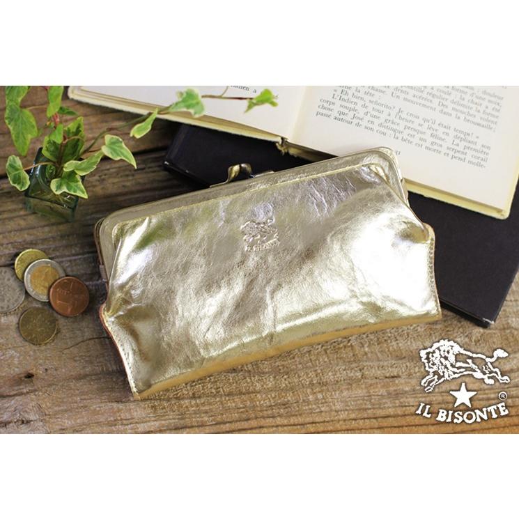 IL BISONTE イルビゾンテ 財布 メタリックレザーがま口長財布(M