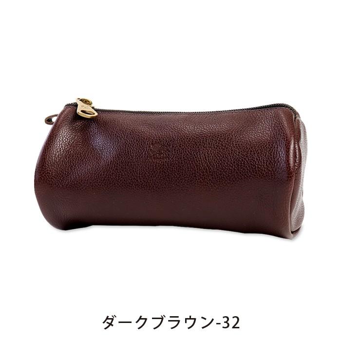 サービス IL BISONTE イルビゾンテ 筒型 ポーチ ペンケース サーモン