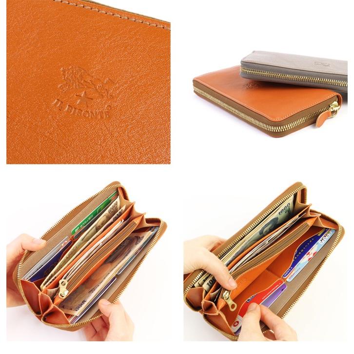 国内正規 限定 IL BISONTE ロゴプリント イルビゾンテ ジップ 長財布