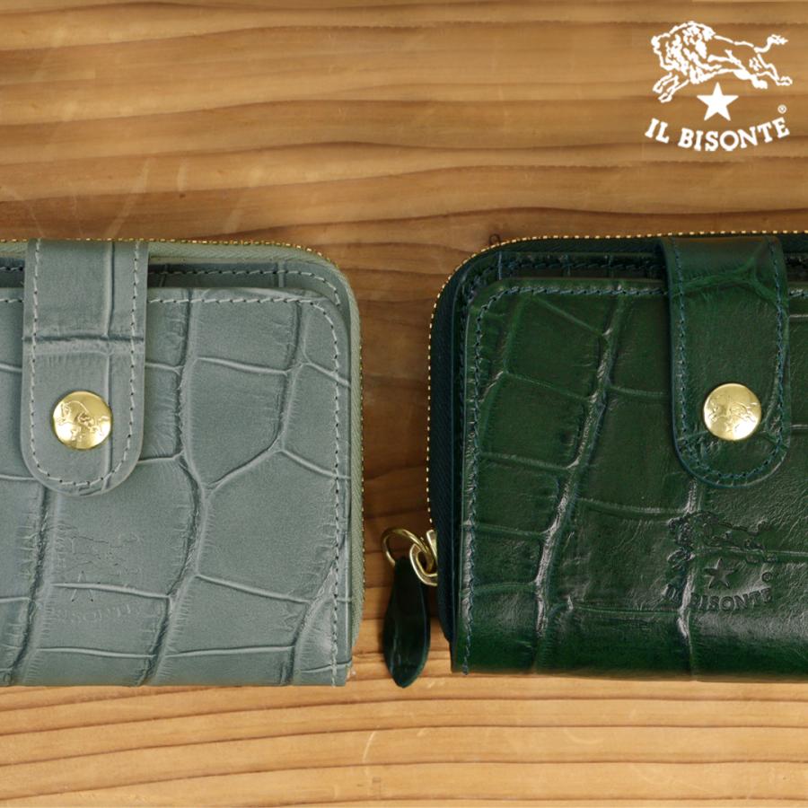 IL BISONTE イルビゾンテ 財布 クロコエンボスド二つ折り財布 IL BISONTE イルビゾンテ 財布 クロコエンボスド二つ折り財布