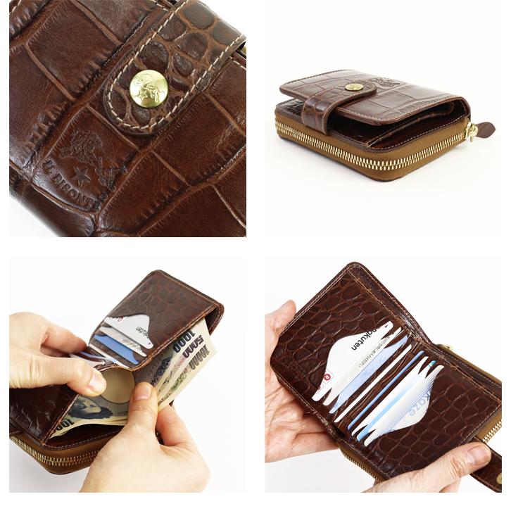 IL BISONTE イルビゾンテ 財布 クロコエンボスド二つ折り財布 IL BISONTE イルビゾンテ 財布 クロコエンボスド二つ折り財布