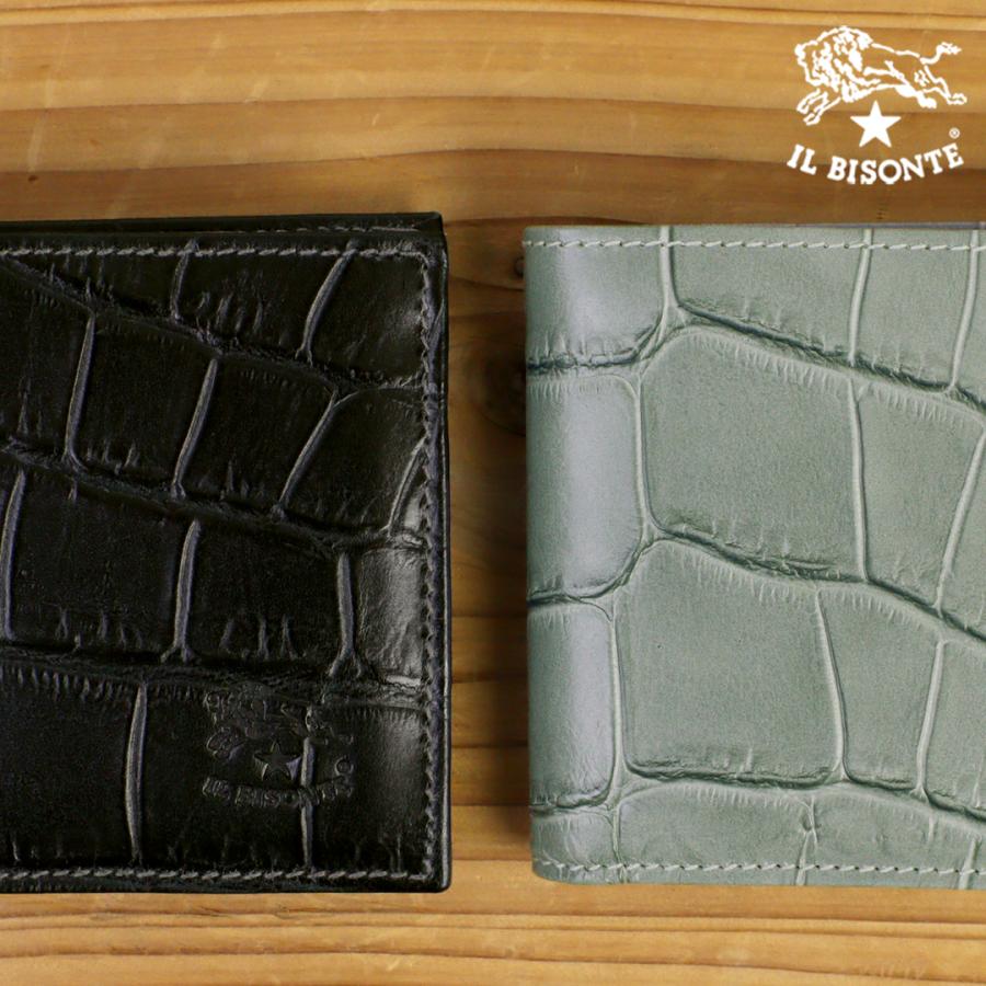 IL BISONTE イルビゾンテ 財布 クロコエンボスドレザー二つ折り IL BISONTE イルビゾンテ 財布 クロコエンボスドレザー二つ折り