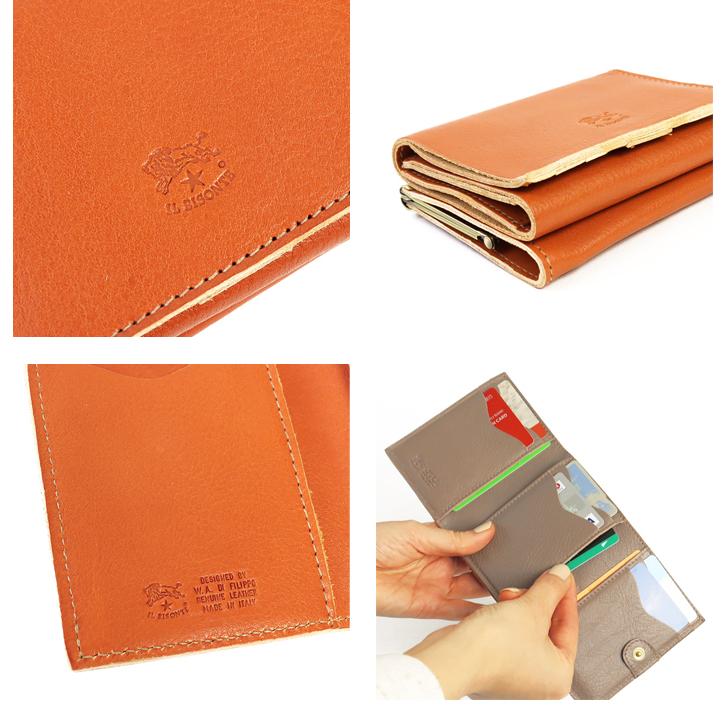 未使用 IL BISONTE イルビゾンテ 三つ折り財布 がま口 コンパクト IL BISONTE（イルビゾンテ） 財布 がま口財布 コンパクトがま口三