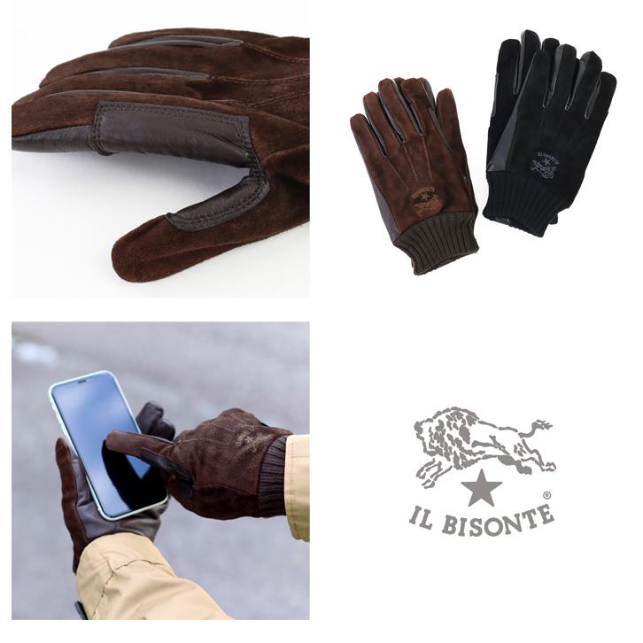 IL BISONTE イルビゾンテ 雑貨小物 コンビレザーグローブ 手袋 IL BISONTE イルビゾンテ 雑貨小物 コンビレザーグローブ 手袋