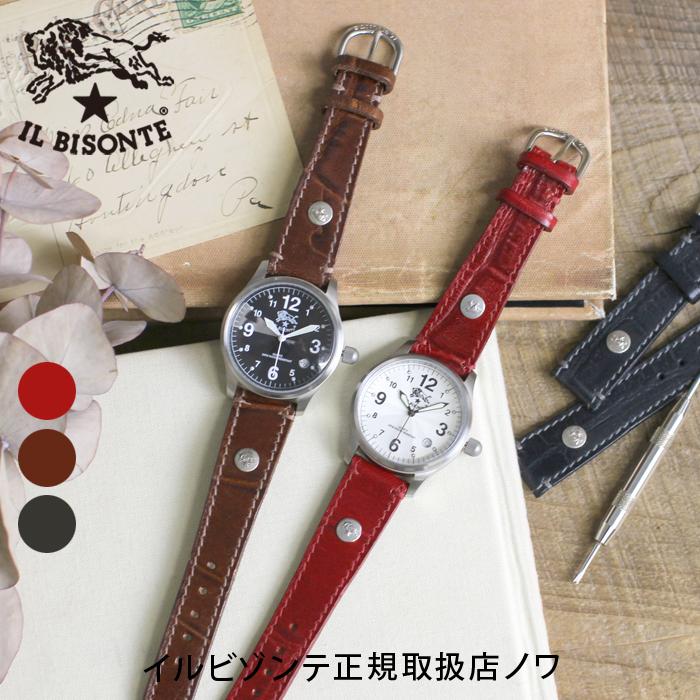 IL BISONTE（イルビゾンテ） 腕時計 クロコエンボスドレザーリスト
