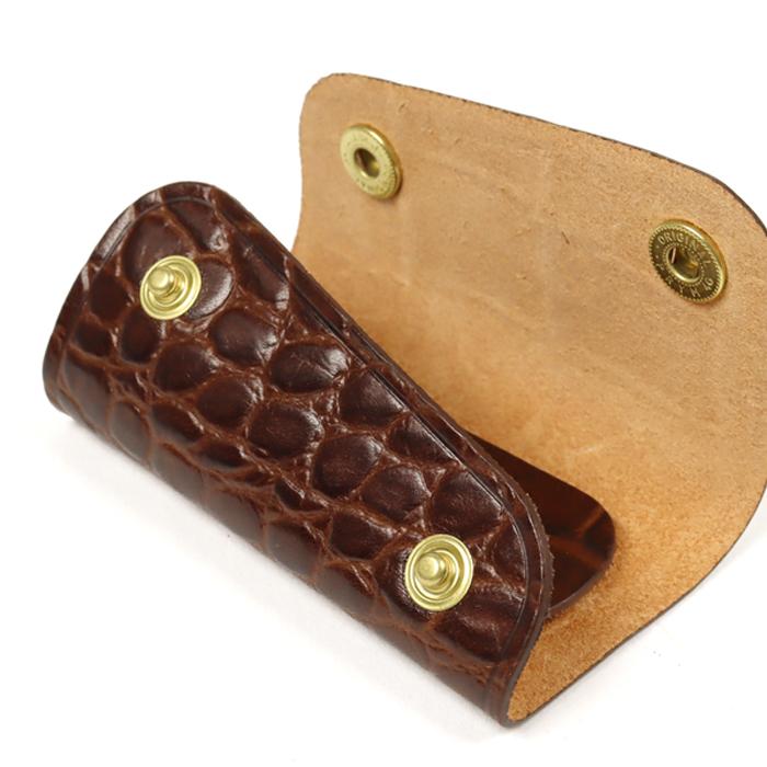 ✨新品✨イルビゾンテ IL BISONTE キーケース ロゴ型押し クロコ 茶 IL BISONTE（イルビゾンテ） キーケース WEB限定 クロコエンボスド