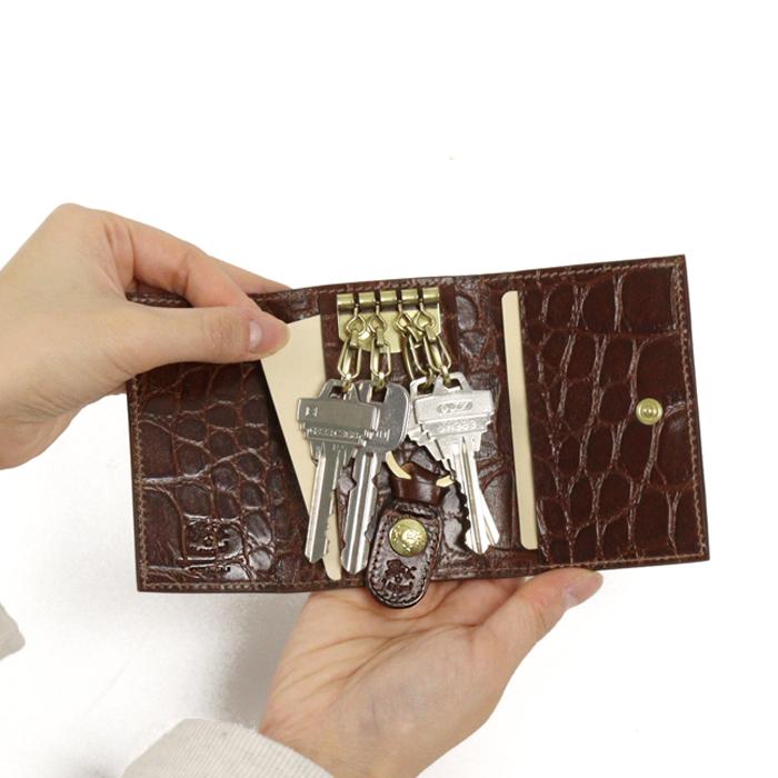 極美品 IL BISONTE イルビゾンテ クロコ型押し キーケーススマートキー 楽天市場】イルビゾンテ キーケース L字ファスナースマートキーケース
