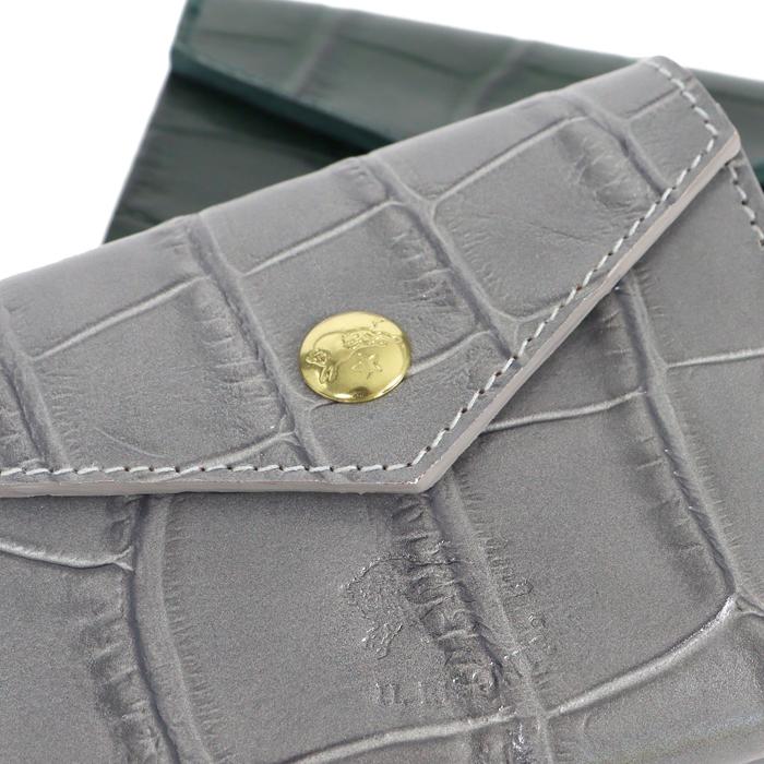 イルビゾンテ❤️グレー IL BISONTE（イルビゾンテ） 財布 WEB限定クロコエンボスドレザー