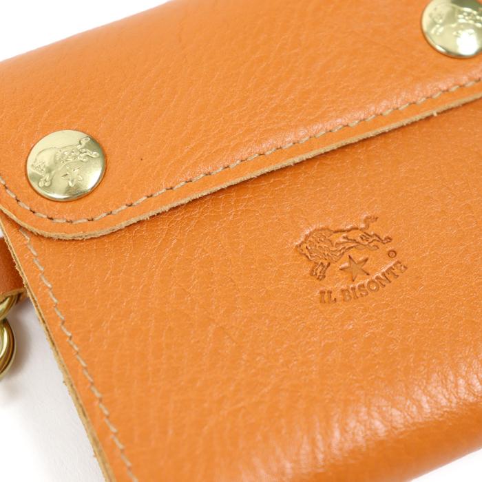 IL BISONTE イルビゾンテ 二つ折り財布 レザーストラップ付き二 IL BISONTE イルビゾンテ 二つ折り財布 レザーストラップ付き二