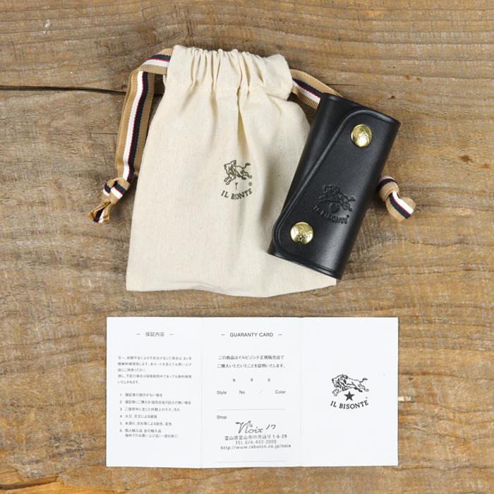 新品　イルビゾンテ キーケース　ロゴ　４連　お洒落　正規品　ILBISONTE IL BISONTE（イルビゾンテ） キーケース リング付き 4連キーケース