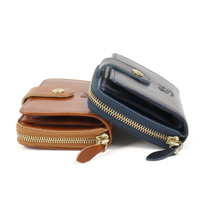 イルビゾンテ 財布 二つ折り財布 ANTIQUE LEATHER アンティークレザー二つ折り財布(オールジップコインケース)B 54_1_ 54252312641 IL BISONTE walletの画像