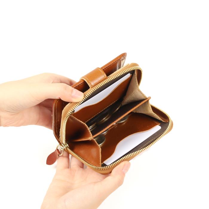 イルビゾンテ 財布 二つ折り財布 ANTIQUE LEATHER アンティークレザー二つ折り財布(オールジップコインケース)B 54_1_ 54252312641 IL BISONTE walletの画像