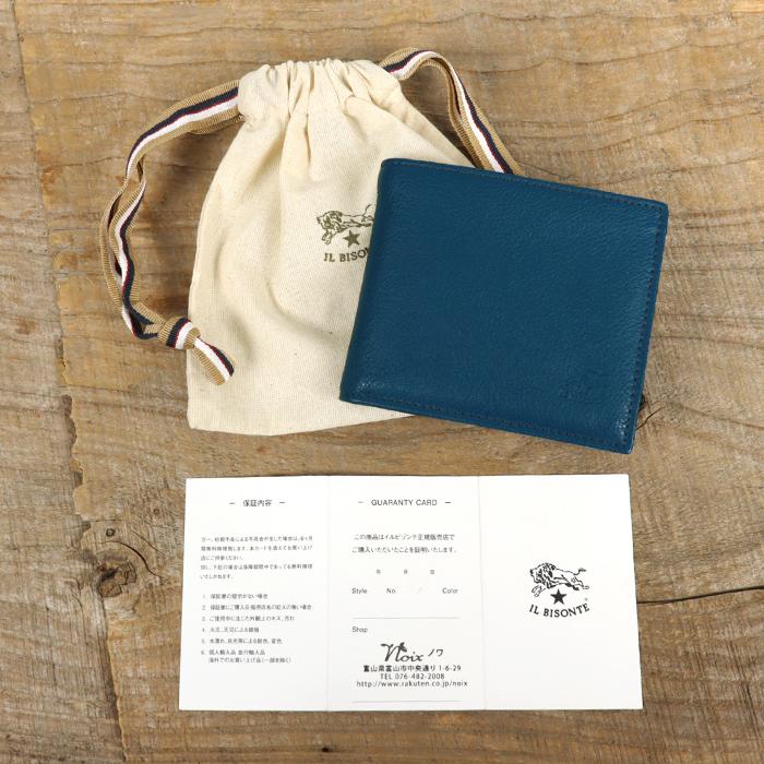 新品未使用 イルビゾンテ IL BISONTE 二つ折り財布 限定 ブルー IL BISONTE（イルビゾンテ） 財布 二つ折り財布 日本限定ヴィンテージ