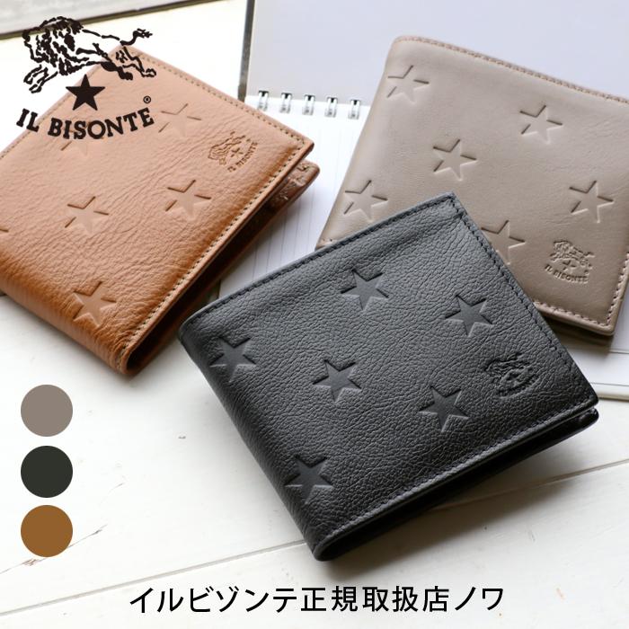 未使用✨IL BISONTE イルビゾンテ　レザー　二つ折り財布　ブラック IL BISONTE（イルビゾンテ） ブラックキャニオンレザー 二つ折り財布