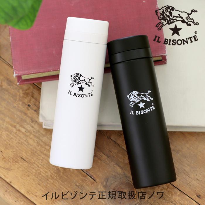 イルビゾンテ　カップ＆ボトル　ロゴ入りスリムステンレスボトル(300ml)　商品番号5432409298　IL BISONTE　ギフトラッピング無料　日本正規取扱店｜noix