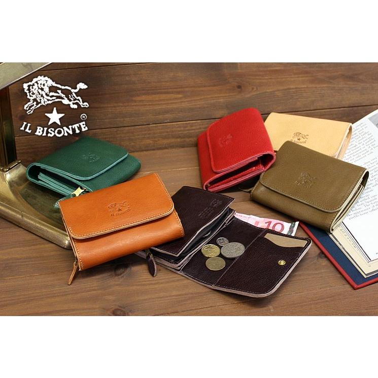 IL BISONTE イルビゾンテ 財布 二つ折りラウンドジップ付きレザー 