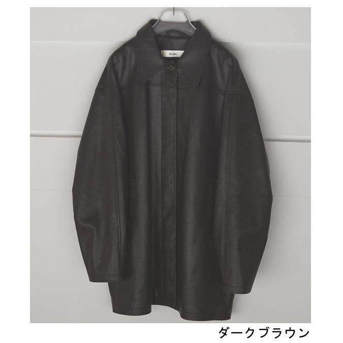 anuke（アンヌーク） エコレザーオーバージャケット Ecoleather Over