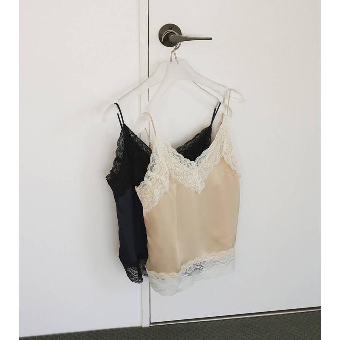 anuke（アンヌーク） サテンレースキャミソール Satin Lace Camisole