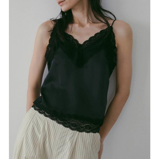 anuke（アンヌーク） サテンレースキャミソール Satin Lace Camisole