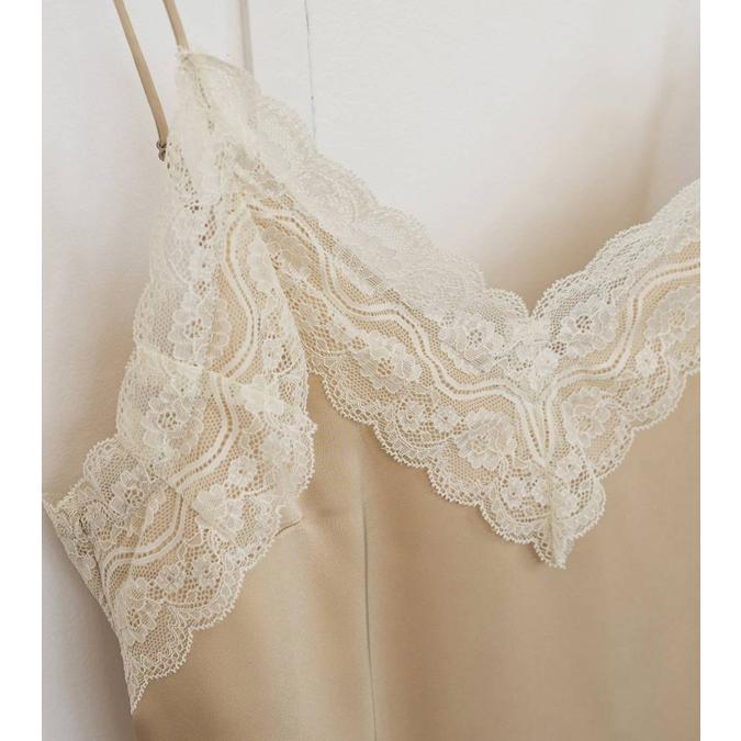 anuke（アンヌーク） サテンレースキャミソール Satin Lace Camisole