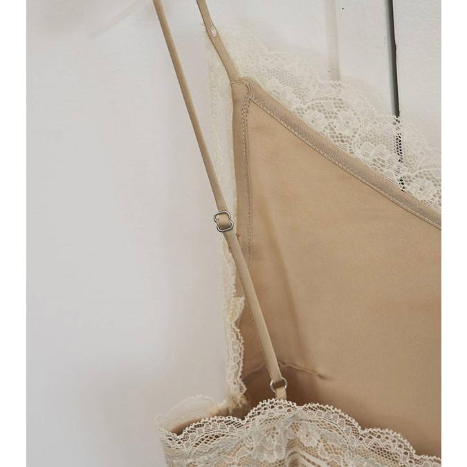 anuke（アンヌーク） サテンレースキャミソール Satin Lace Camisole