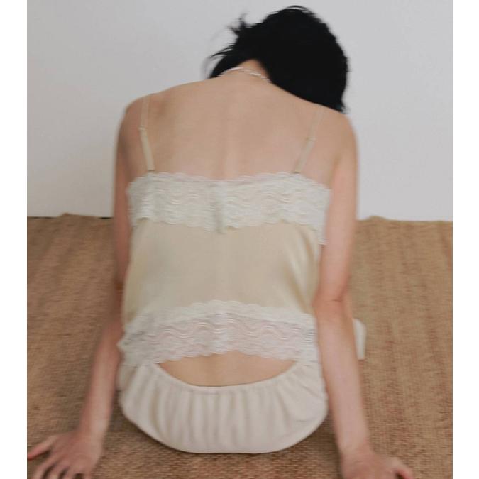 anuke（アンヌーク） サテンレースキャミソール Satin Lace Camisole