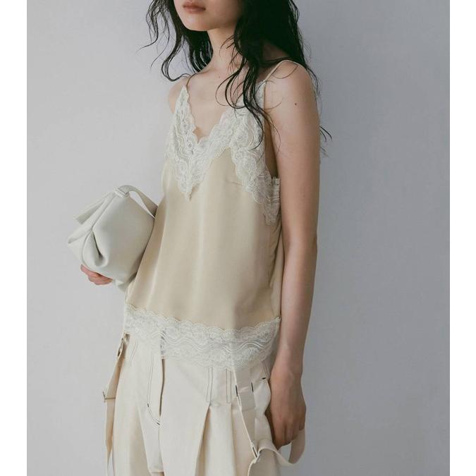 anuke / 新品・未使用 Satin Lace Camisole クリーム anuke（アンヌーク） サテンレースキャミソール Satin Lace Camisole
