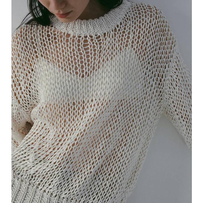 anuke Tapeyarn Loose Knit アイボリー　タグ付き ànuke online store（アンヌーク） / Tapeyarn Loose KnitTapeyarn