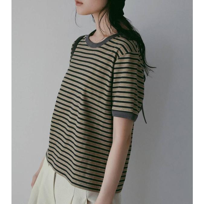 anuke Multi Border T-Shirts ベージュ anuke（アンヌーク） マルチボーダーティーシャツ Multi Border T