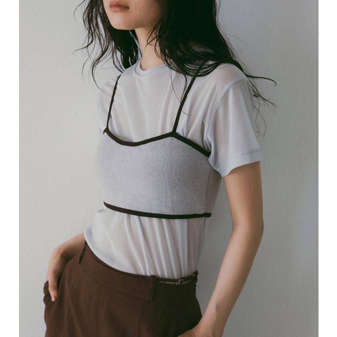 anuke（アンヌーク） シアーチュールティーシャツ Sheer Tulle T