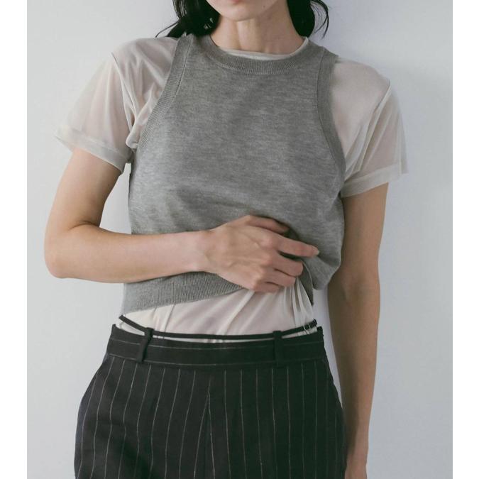 ANUKE アンヌーク Sheer Tulle T-Shirts シアーT anuke（アンヌーク） シアーチュールティーシャツ Sheer Tulle T