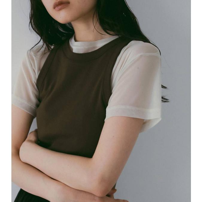 anuke（アンヌーク） シアーチュールティーシャツ Sheer Tulle T