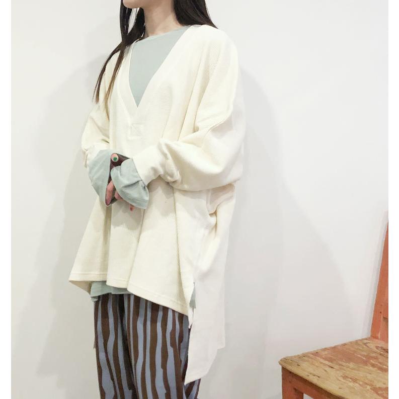 s30】【アガウド/AgAwd】Thermal Loose Slit Tops（サーマルルーズ