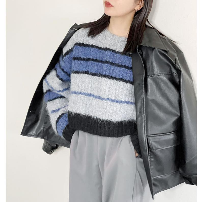 s30】【アガウド/AgAwd】Eco Leather Jacket（エコレザージャケット 