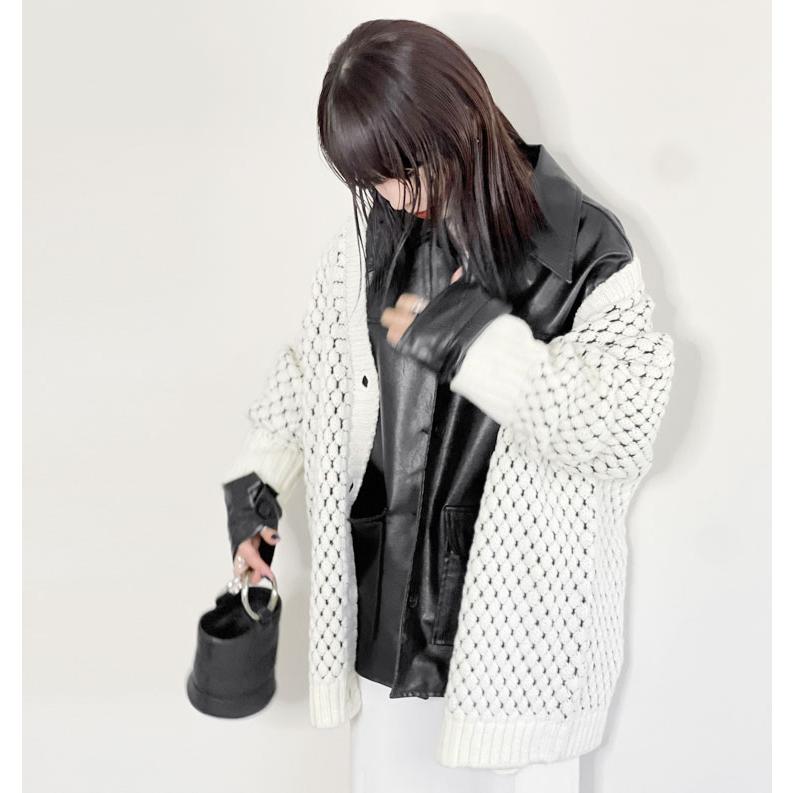 s30】【アガウド/AgAwd】Eco Leather Jacket（エコレザージャケット 