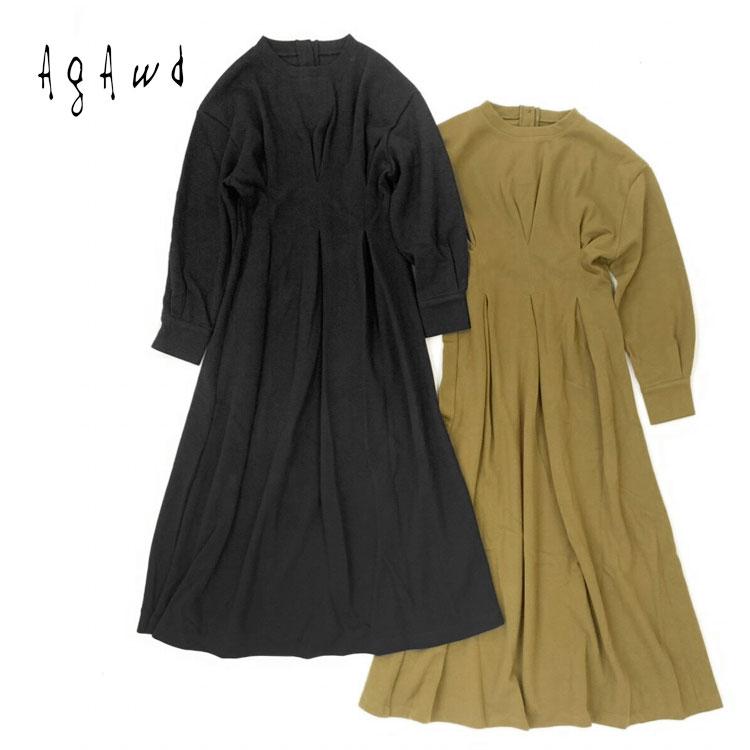 s40】【アガウド/AgAwd】Tuck Flare Dress（タックフレアドレス