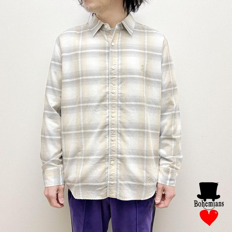 BOHEMIANS（ボヘミアンズ） オンブレチェックレギュラーカラーシャツ 