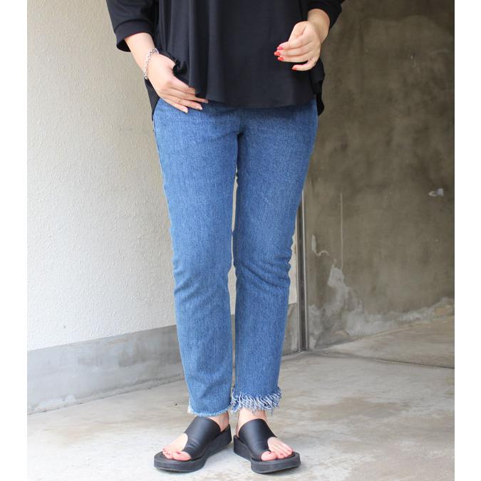 s20】【ナナナナサーカ / 77circa】フリンジスリムデニムパンツ  