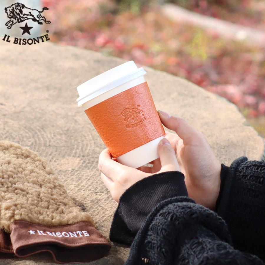 IL BISONTE ステンレス折りたたみカップ レザー収納袋付き IL BISONTE（イルビゾンテ） ギフトセット レザーカップスリーブペア