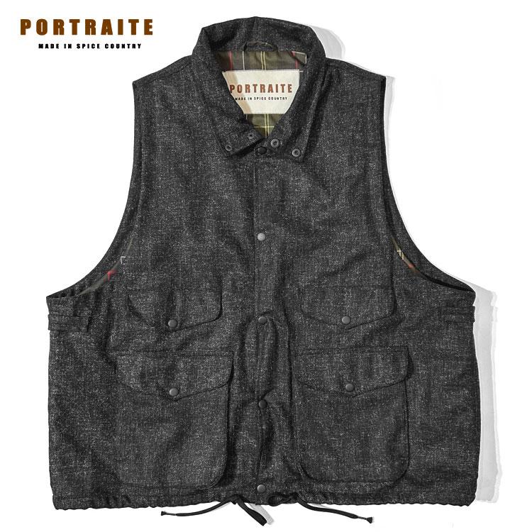 s20】【ポートレイト/PORTRAITE】Over Vest #Charcoal Tweed[005-EQ