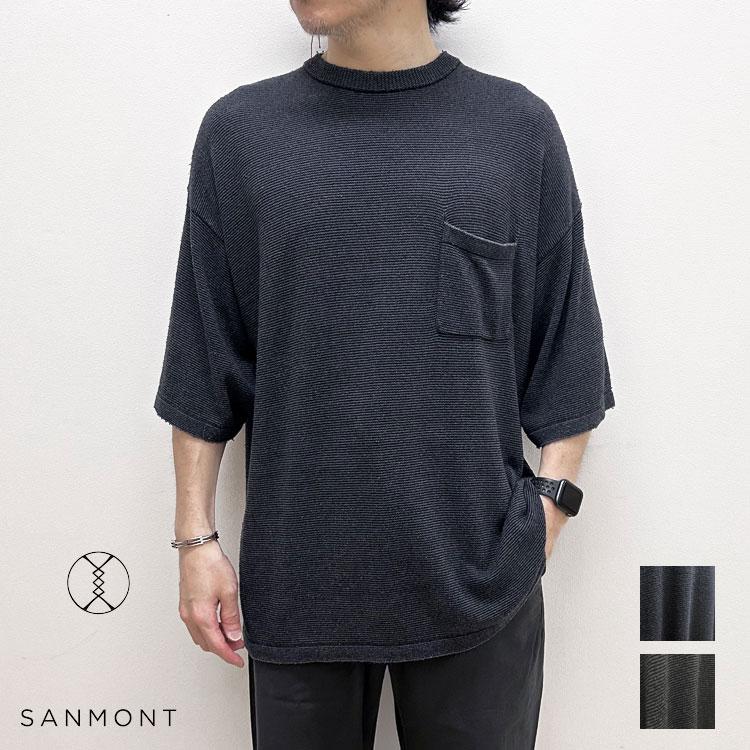 SANMONT サンモント Silk Noir Knit S/S Crew Neck サマーニット
