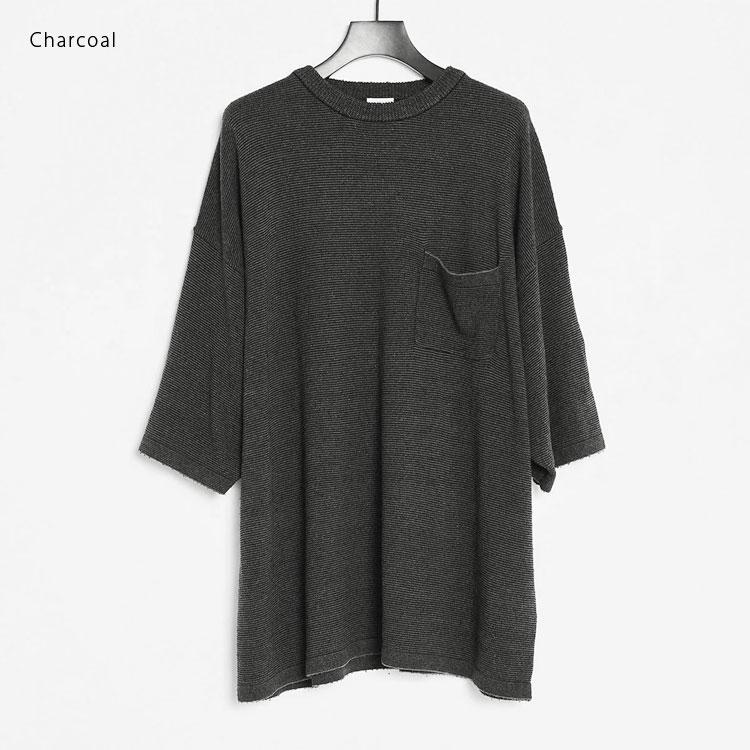 SANMONT サンモント Silk Noir Knit S/S Crew Neck サマーニット