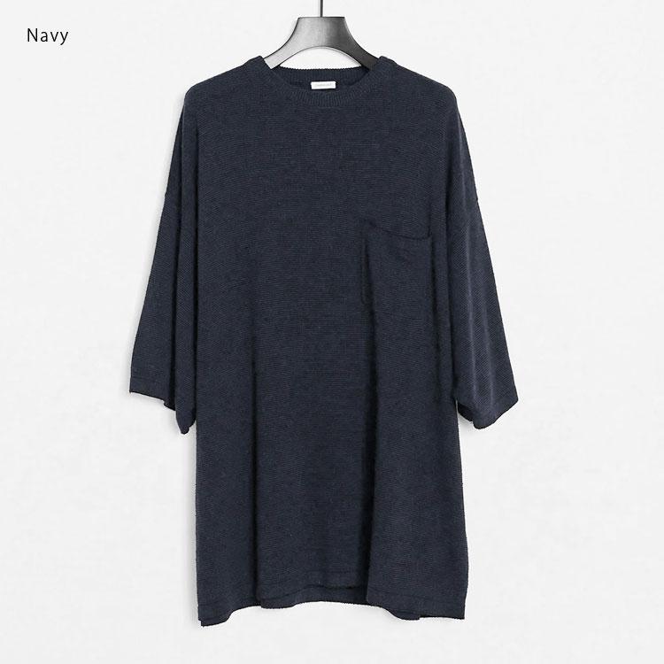 SANMONT サンモント Silk Noir Knit S/S Crew Neck サマーニット