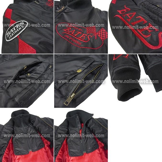 SALE　ベイツ　ナイロンジャケット　BJL-N1772S（RED)　LadysLサイズ　防風フィルム 　中綿入り　ダイヤ柄　刺繍　レディース　レディス　BATES | BATES | 03