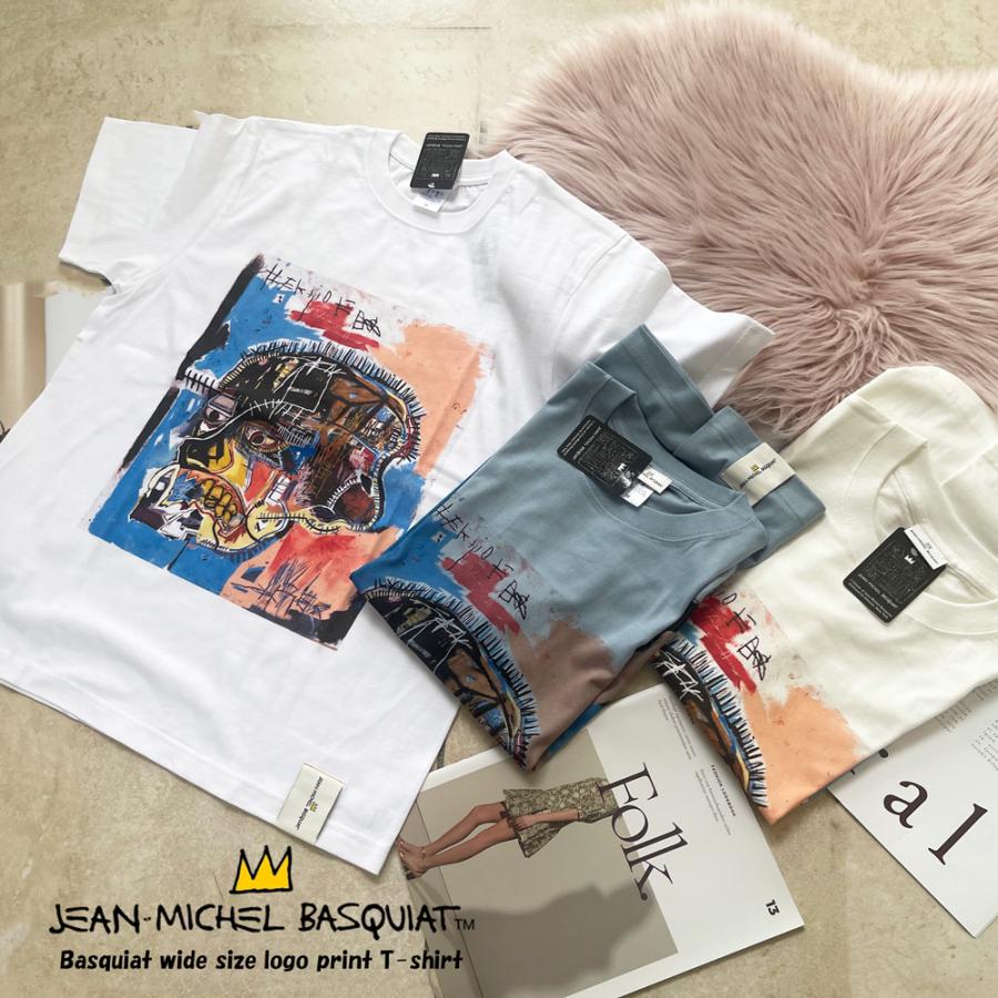 BASQUIAT Tシャツ バスキア JEAN MICHEL ホワイト ブルー バニラ ティ 