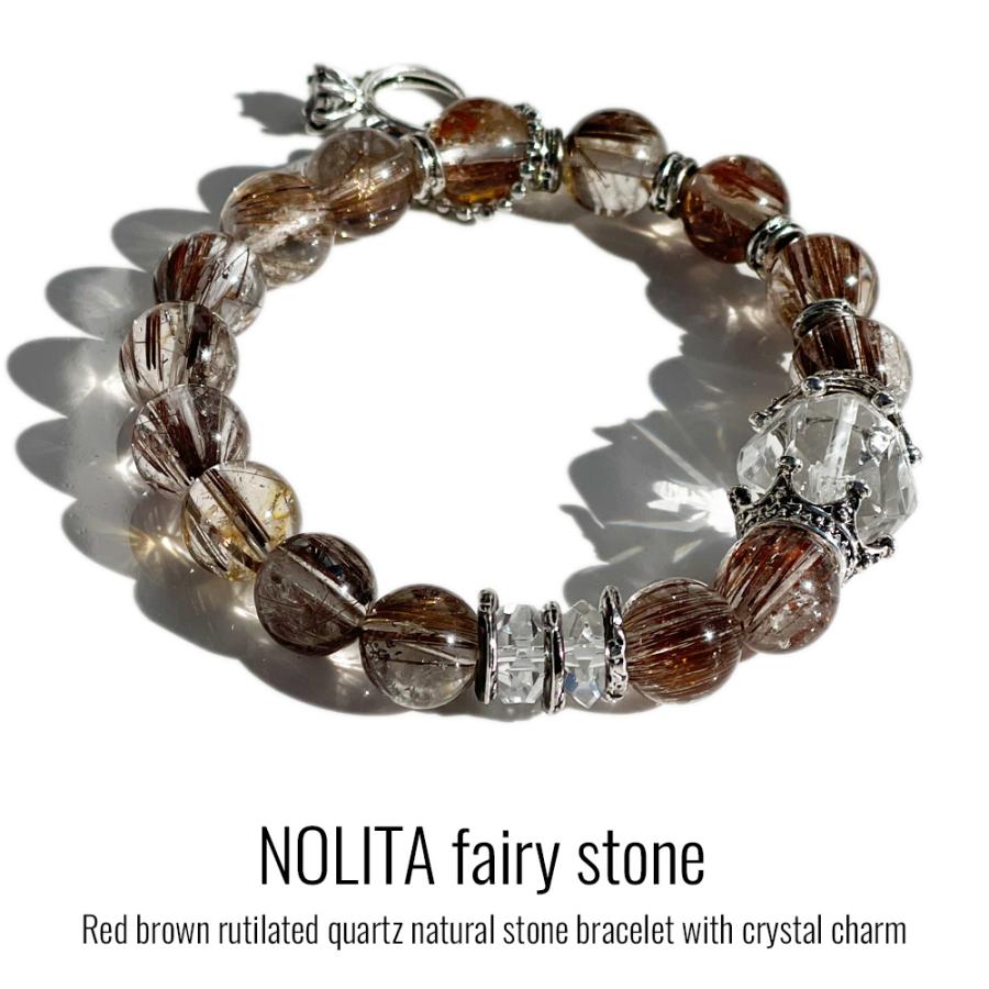 NOLITA LABORATORY レッドブラウンルチルクウォーツと水晶の天然石 