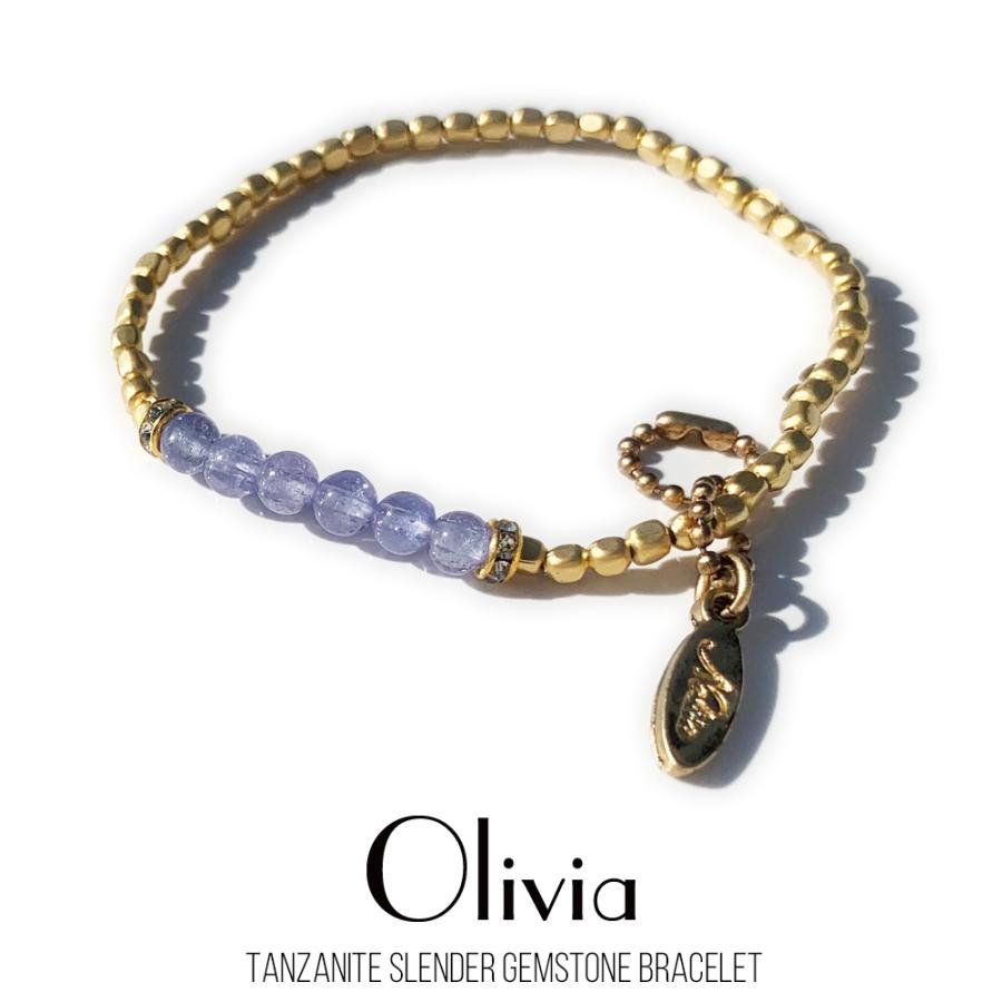 タンザナイト  天然石 アクセサリー 12月誕生石 ブレスレット Olivia 4mm｜nolita-f-stone｜02