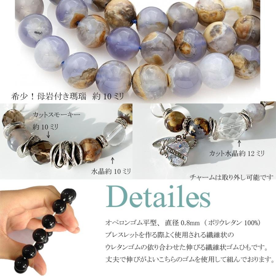 NOLITA LABORATORY メノウ 天然石 ブレスレット 希少母岩付き 瑪瑙
