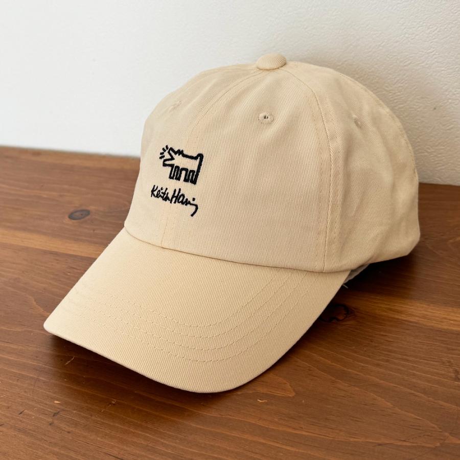 Keith Haring キースヘリング 刺繍 ローキャップ 帽子 犬 ロゴ